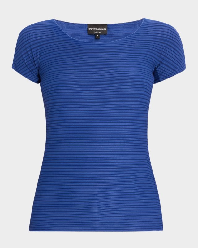 Striped Scoop-Neck Jersey T